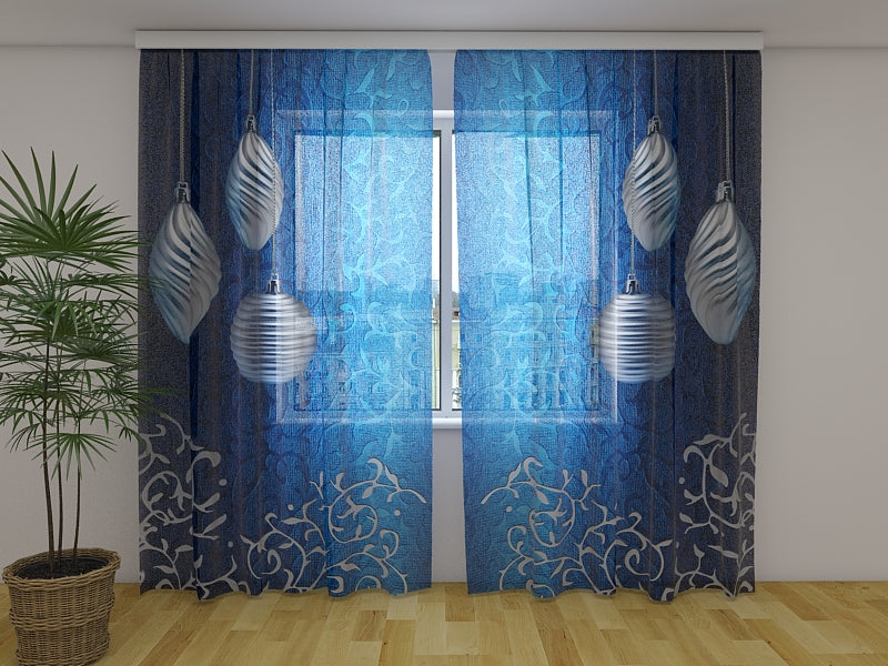 Photo Curtain Silver Christmas Decoration