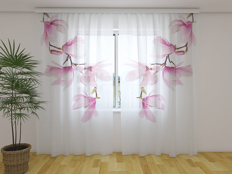 Photo Curtain Spring Magnolia Twig
