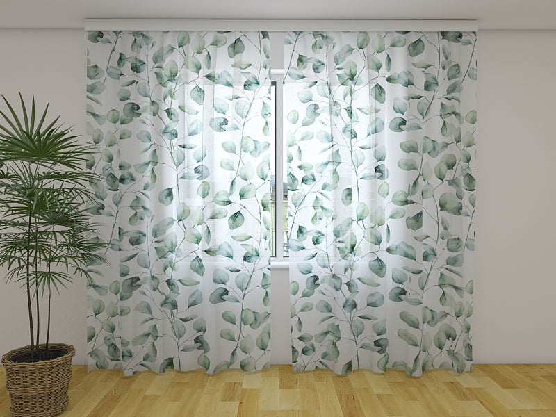 Rideau Photo Tendresse Feuilles Vertes