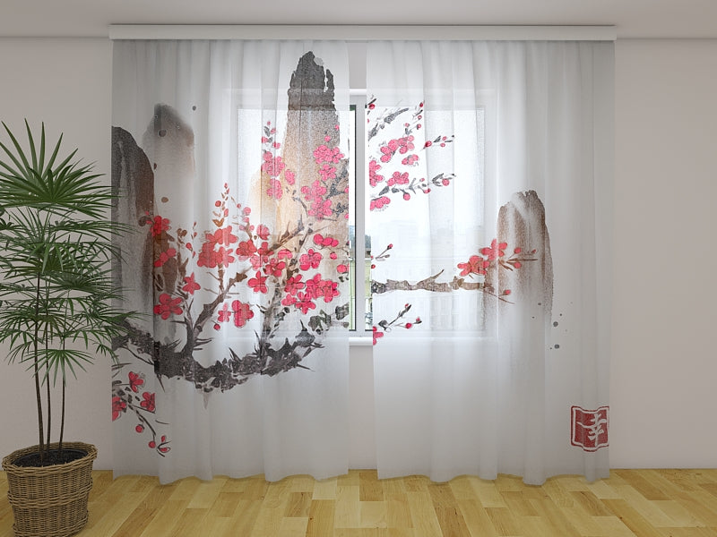 Photo Curtain Traditional Japanese Painting Happiness