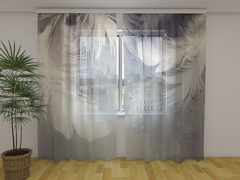 Rideau Photo Plumes Blanches