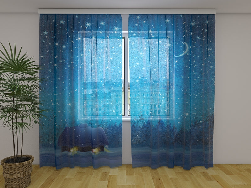 Foto Cortina Invierno Cielo Estrellado
