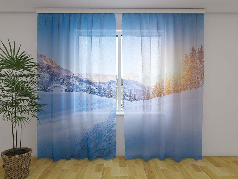 Photo Curtain Winter Wonderland in the Alps