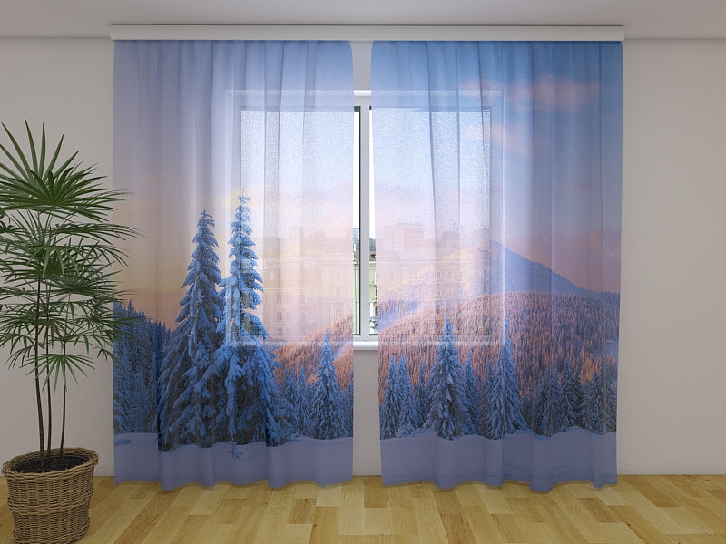 Photo Curtain Winter in the Mountains