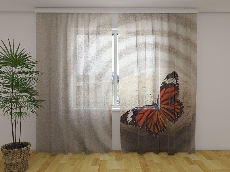 Rideau photo Zen Stone avec papillon