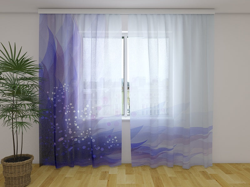 Foto Cortina Abstracta Flor Azul