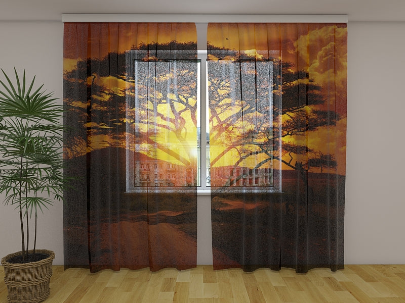 Photo Curtain Africa Sunset - Wellmira