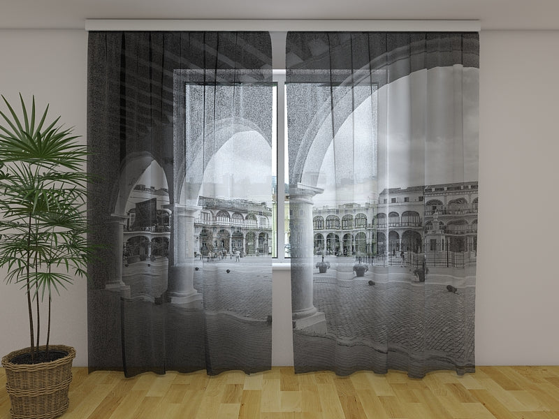 Photo Curtain Awesome Cuba Black and White