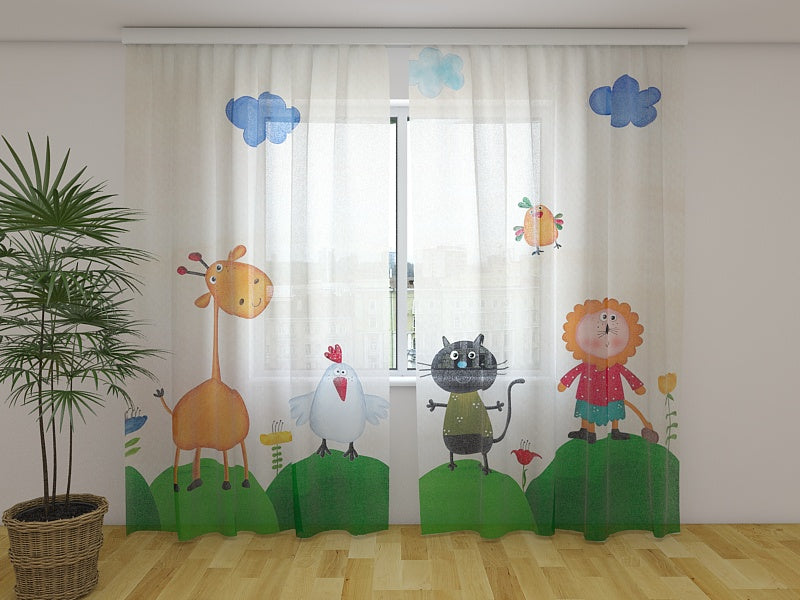 Photo Curtain Baby Animals