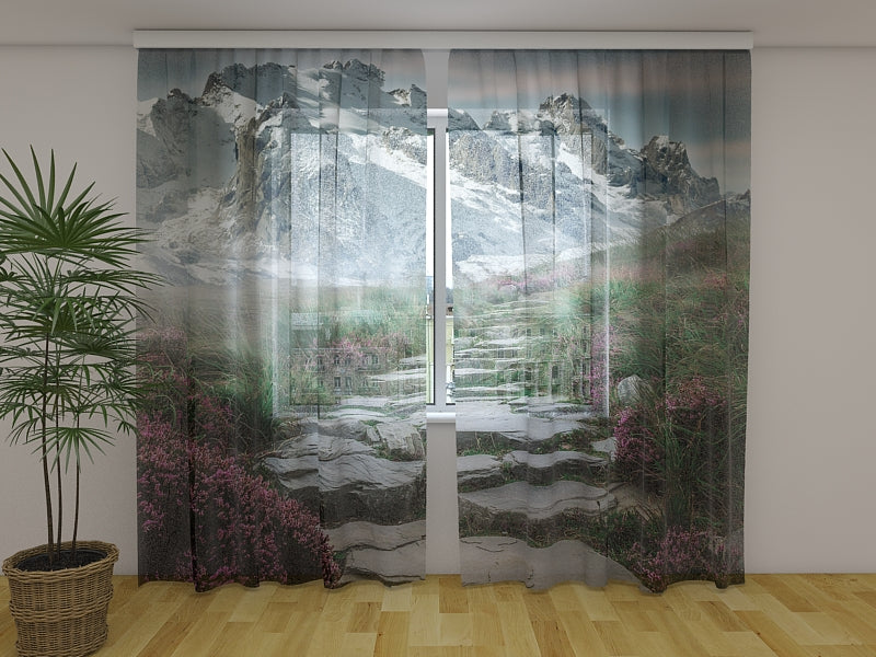 Photo Curtain Beautiful Summer Fog in the Mountains