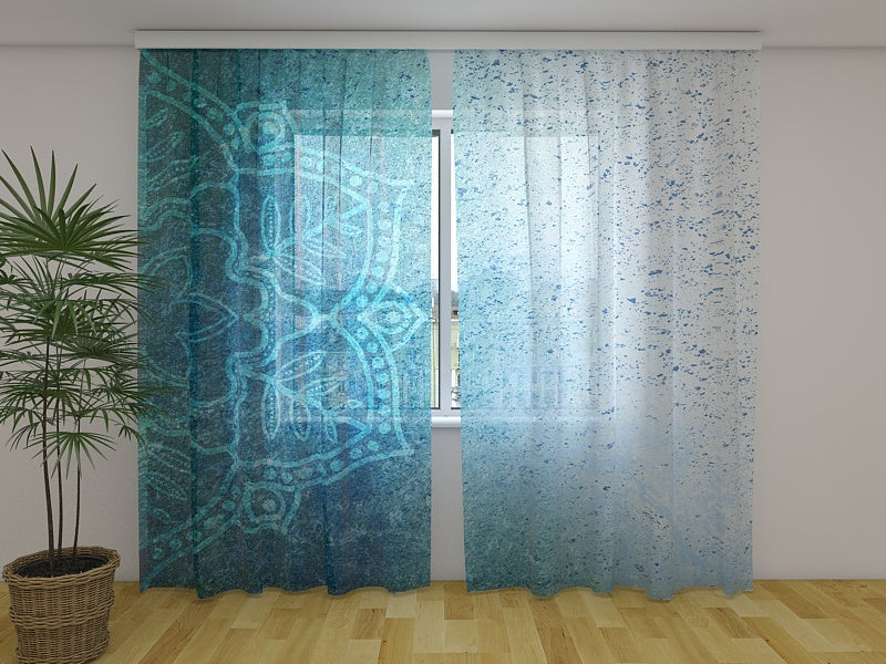 Photo Curtain Blue Mandala