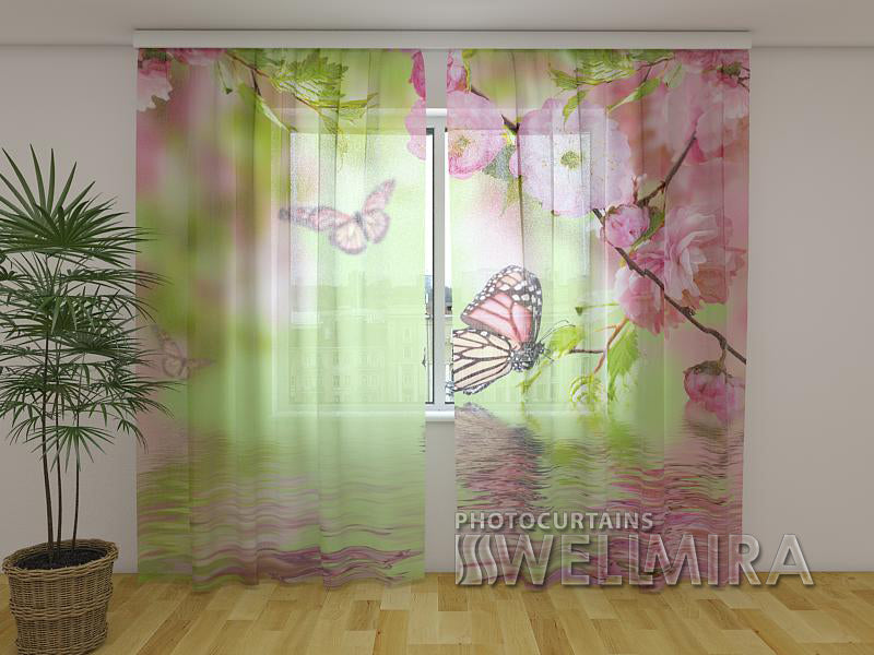 Photo Curtain Butterflies in Spring