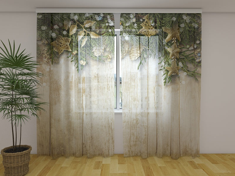 Rideau photo Branches de sapin de Noël