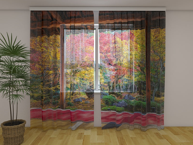 Photo Curtain Colorful Japanese Maples