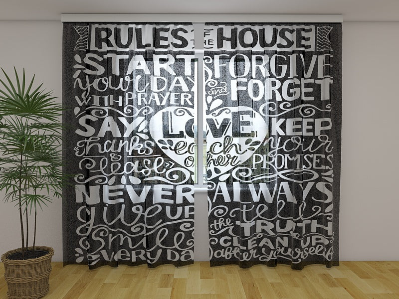 Rideau photo Famille Règles de la maison