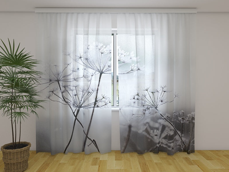 Photo Curtain Frozen Flowers