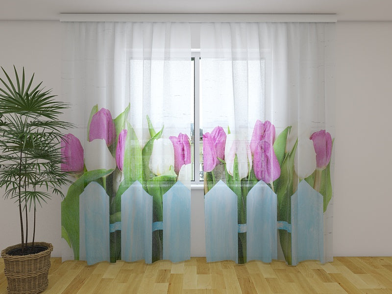 Photo Curtain Garden Tulips