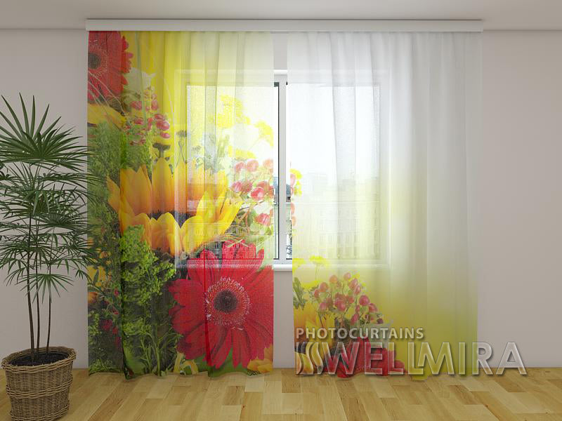 3D Curtain Gerberas - Wellmira