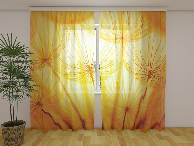 Photo Curtain Golden Dandelion