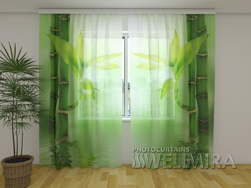 Photo Curtain Green Bamboo