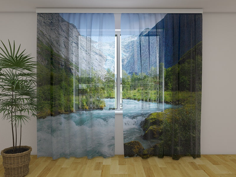 Photo Curtain Ice Water from the Norway Glacier