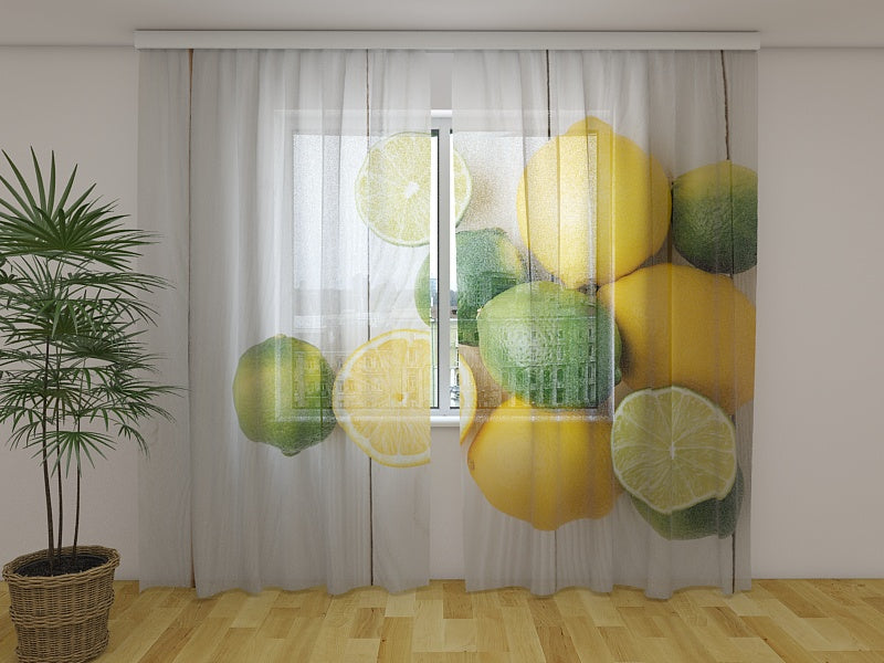 Photo Curtain Limes and Lemons