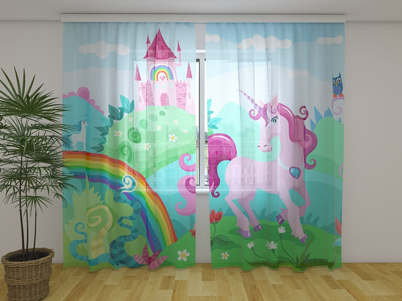 Rideau photo Magic Country et Licorne