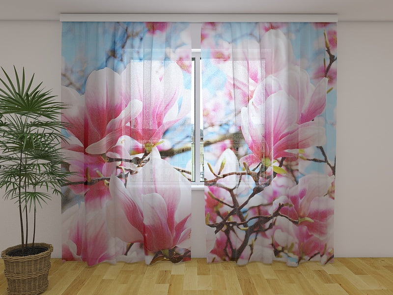 Photo Curtain Magnolias