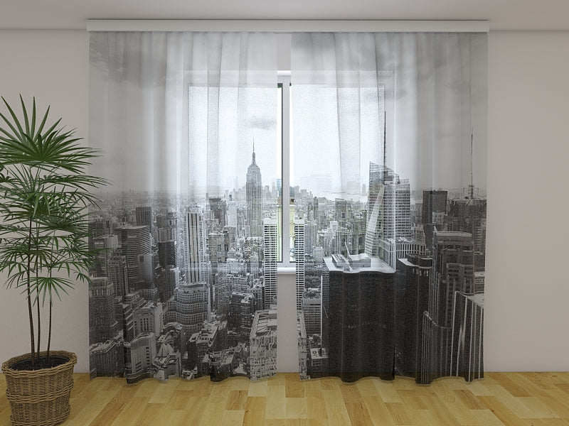 Foto Cortina Vista aerea de Manhattan Blanco y Negro