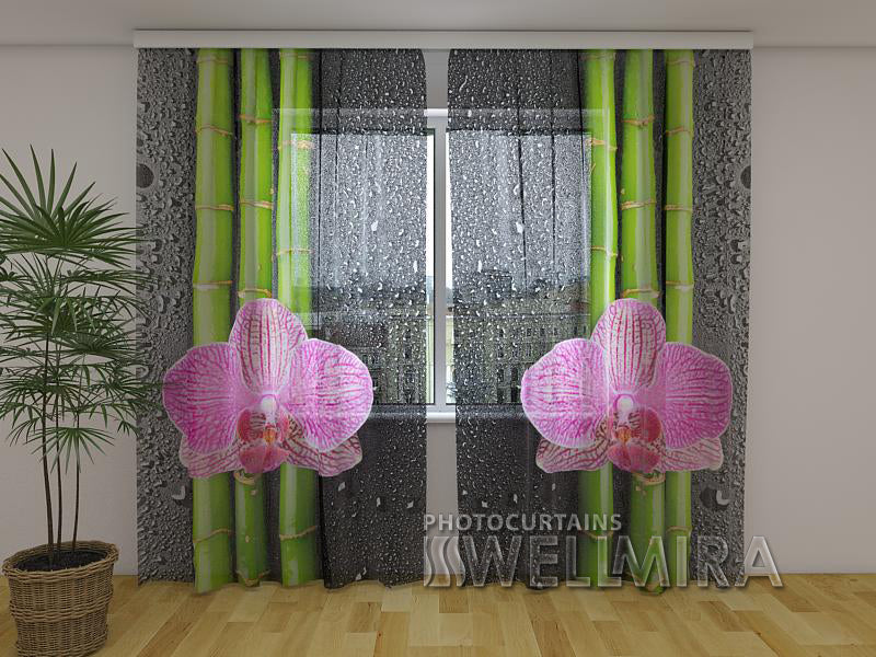 Photocurtain Orchids and Bamboo 2 - Wellmira