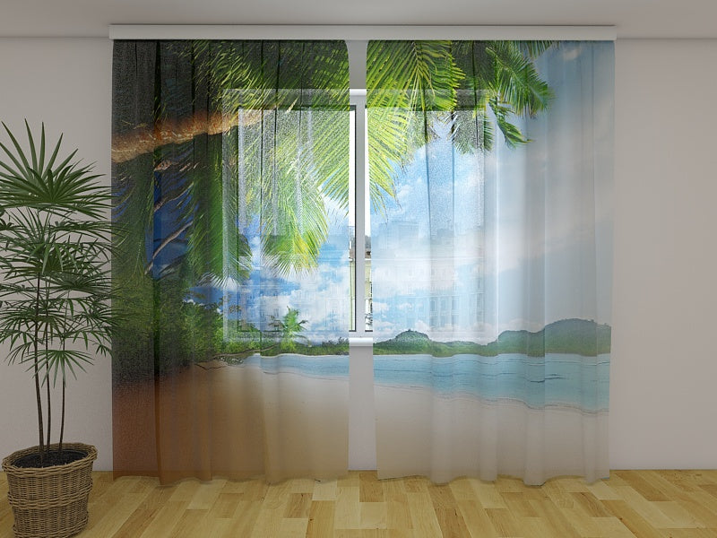 Photo Curtain Palm Trees and the Mountains