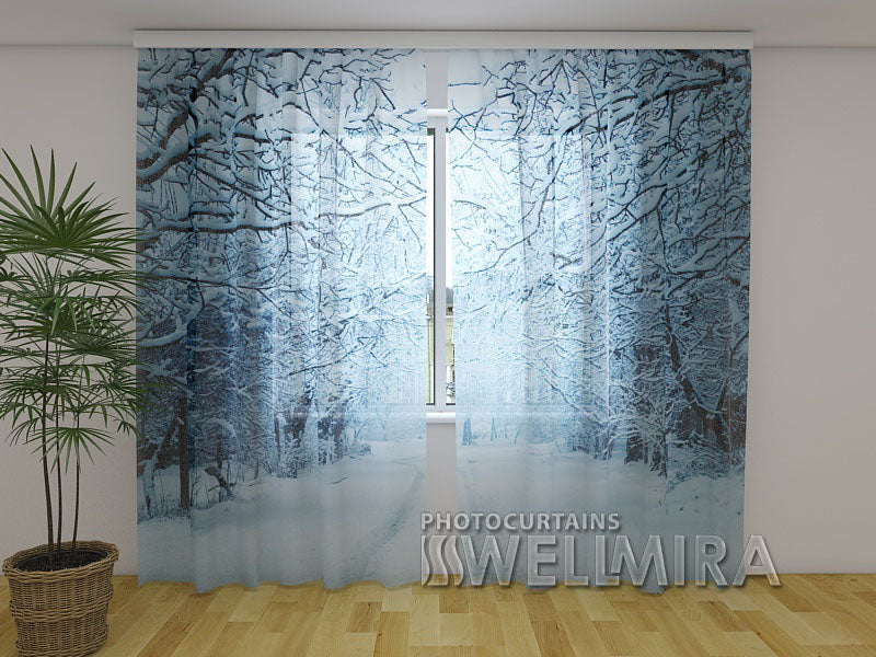 3D Curtain Snowy Evening - Wellmira