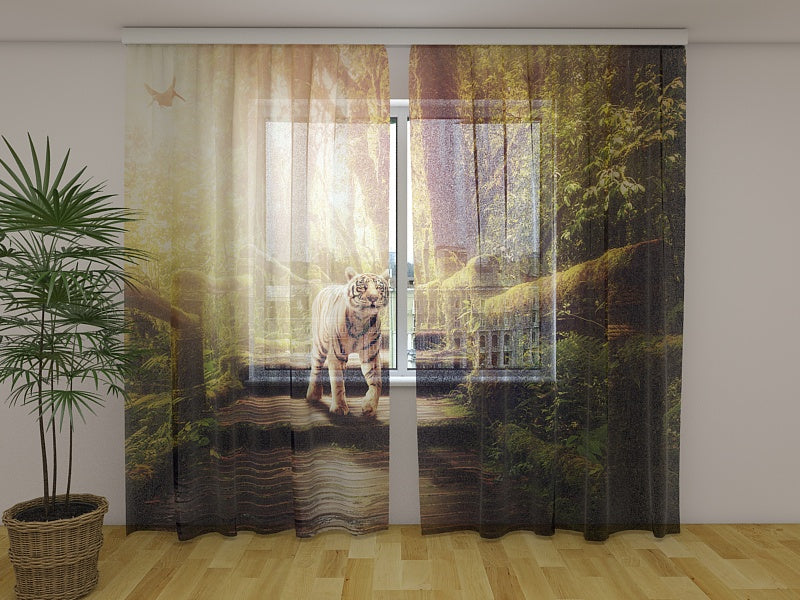 Photo Curtain Tiger in the Jungle