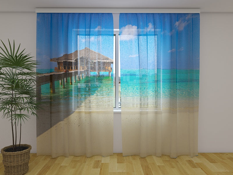 Photo Curtain Tropical beach at Maldives