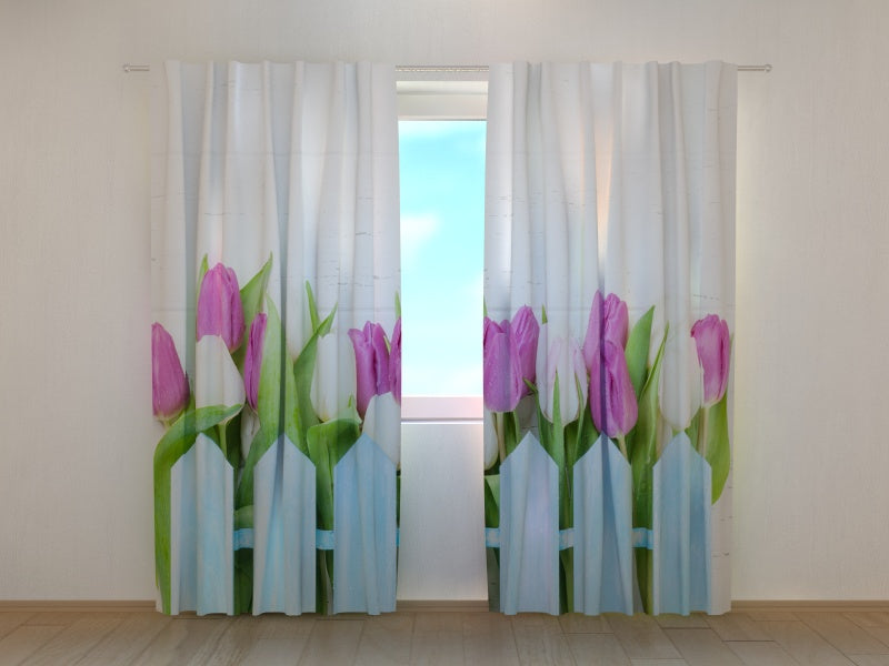 Photo Curtain Garden Tulips