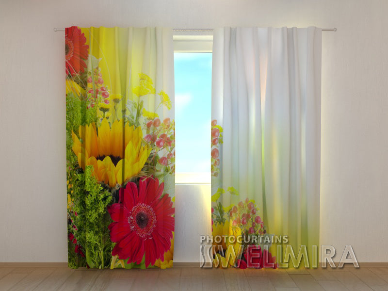 3D Curtain Gerberas - Wellmira