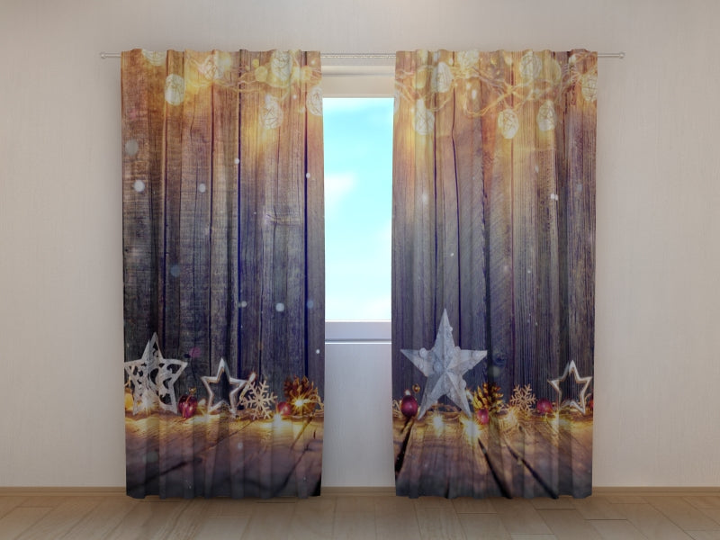 Photo Curtain Glowing Christmas Decorations