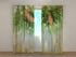 Photo Curtain Golden Xmas Decor with Pine Branch