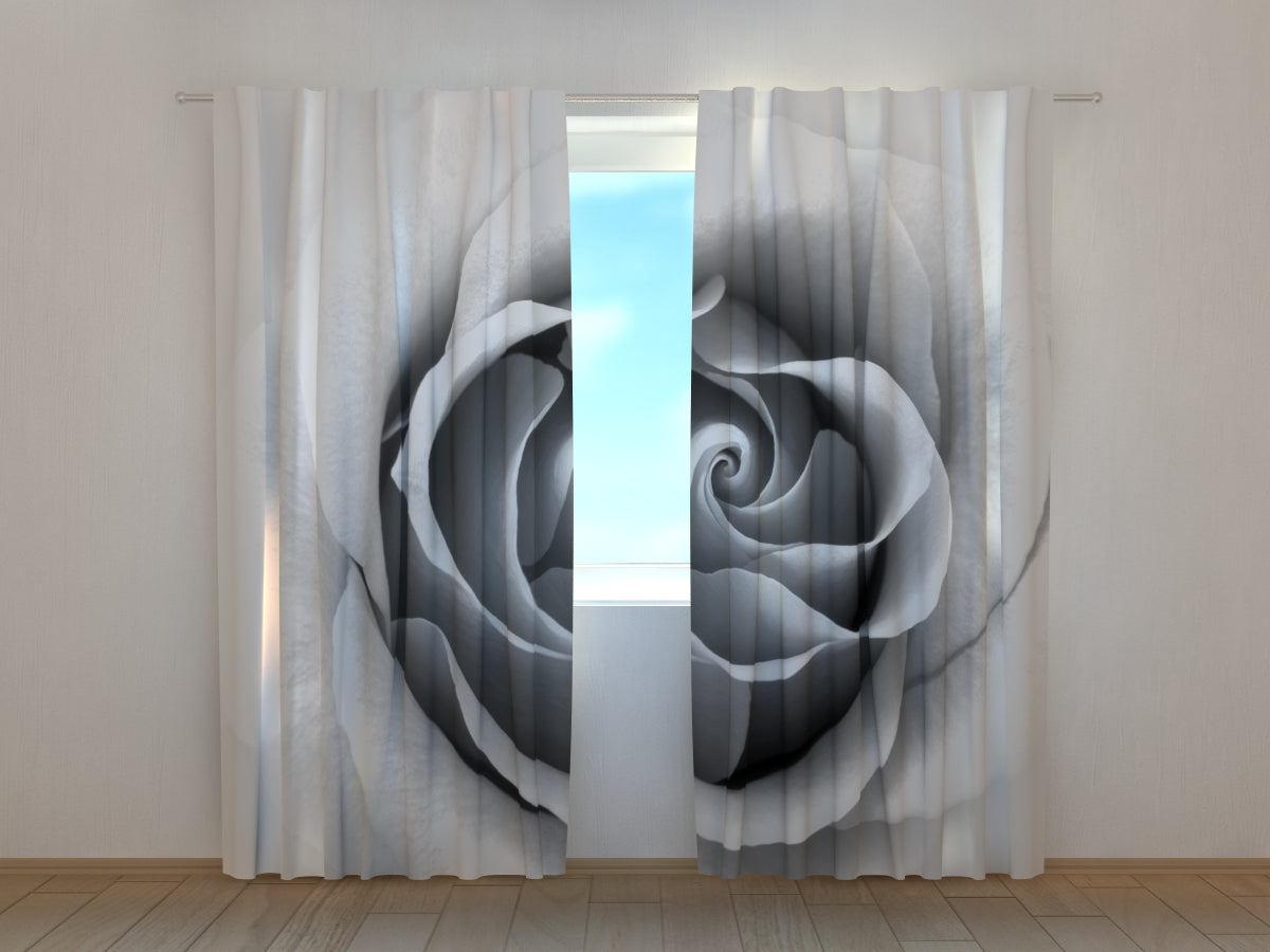 Photo Curtain Grey Rose - Wellmira