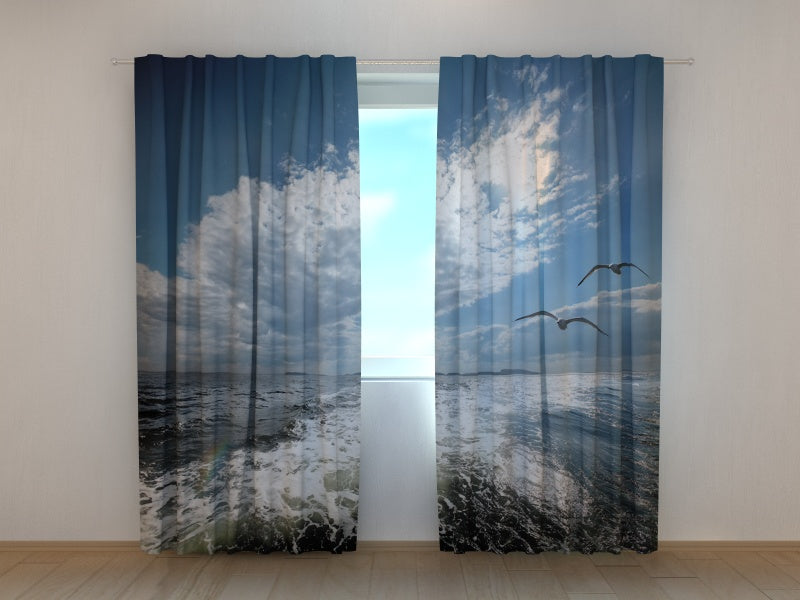 Photo Curtain Gulls over the White Sea