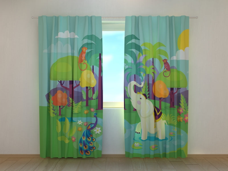 Photo Curtain Indian Animals