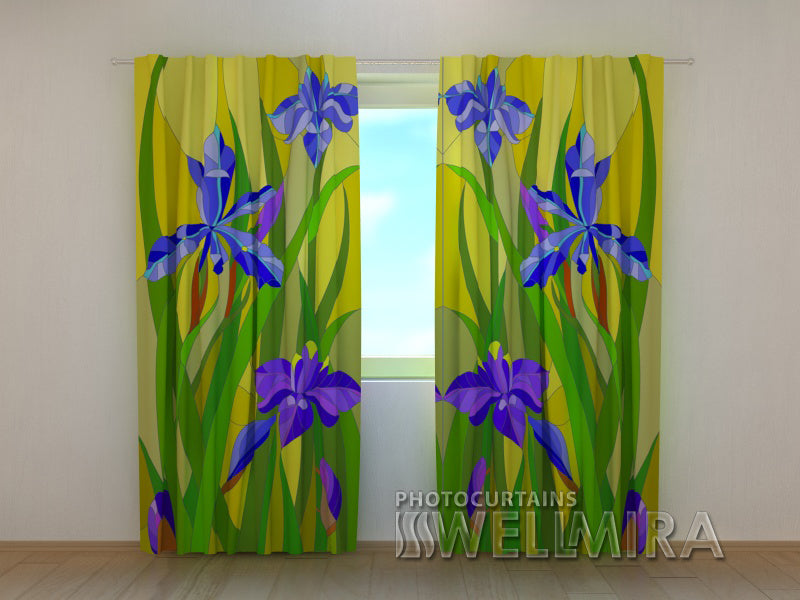 Photo Curtain Irises - Wellmira