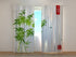 Photo Curtain Japanese Watercolor Green Bamboo