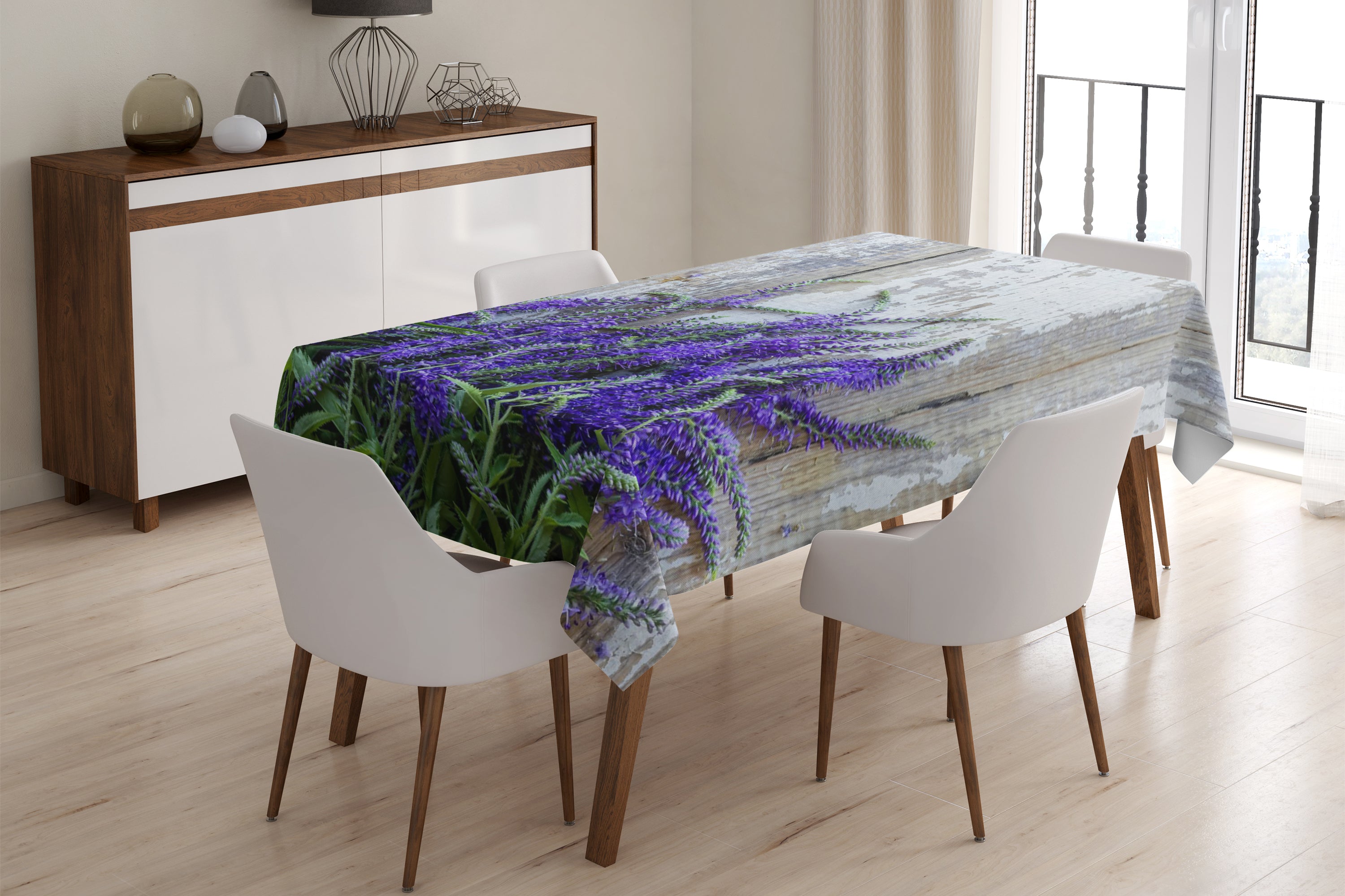 Tablecloth Lavender on the wood - Wellmira