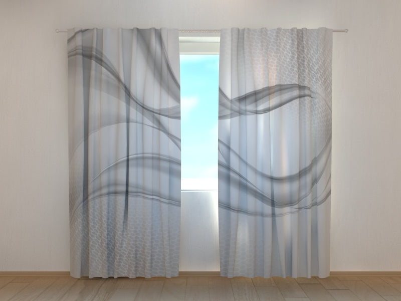 Photo Curtain Light Gray Abstraction