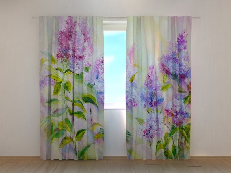 Photo Curtain Lilac Bush at Sunrise