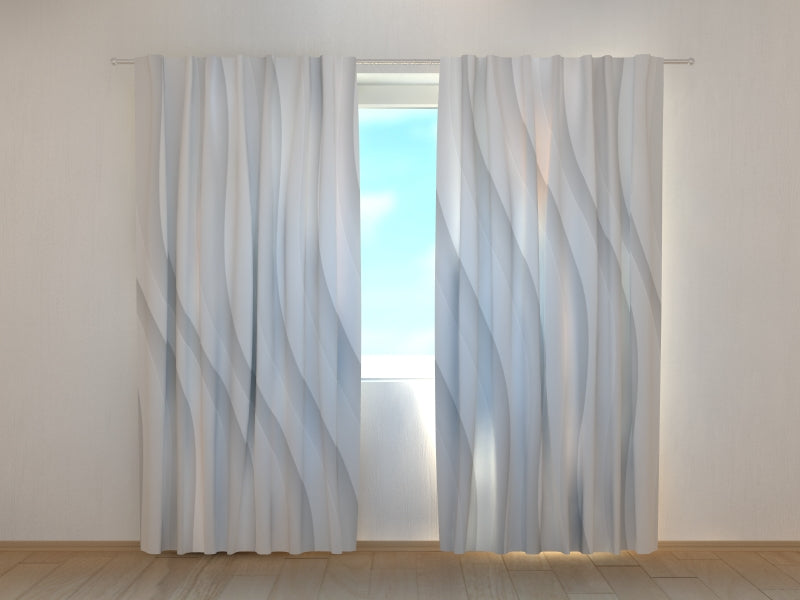 Photo Curtain Lovely White Waves