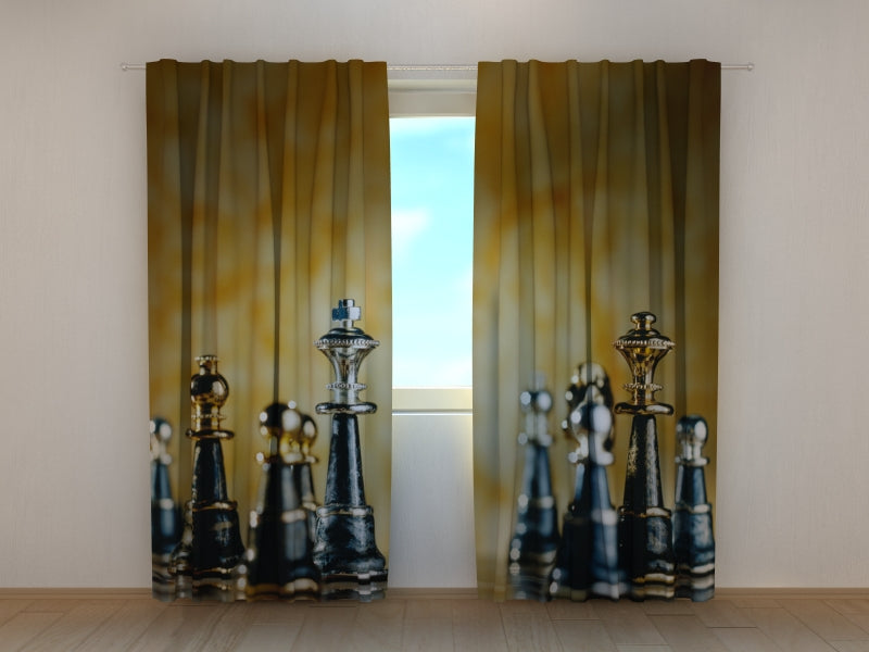 Photo Curtain Metallic Chess