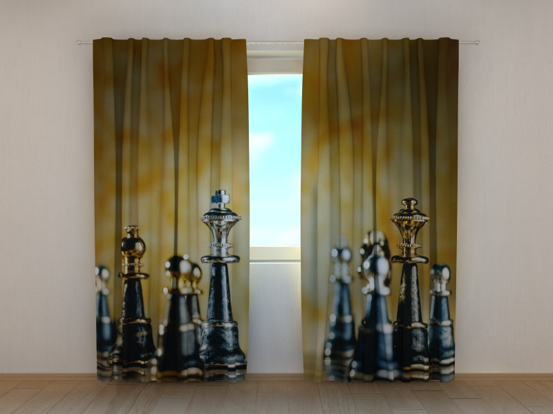 Photo Curtain Metallic Chess