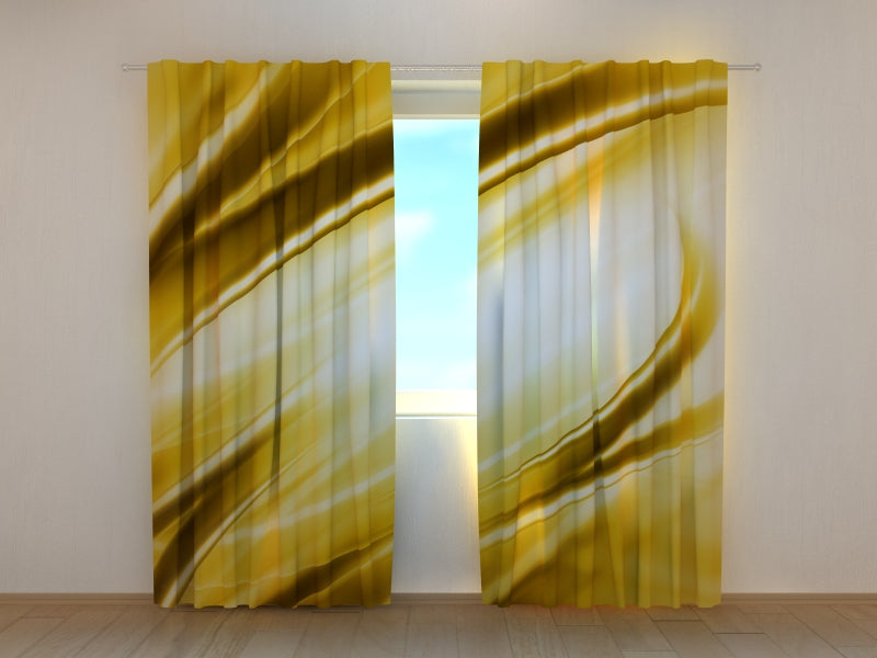Photo Curtain Modern Golden Abstraction
